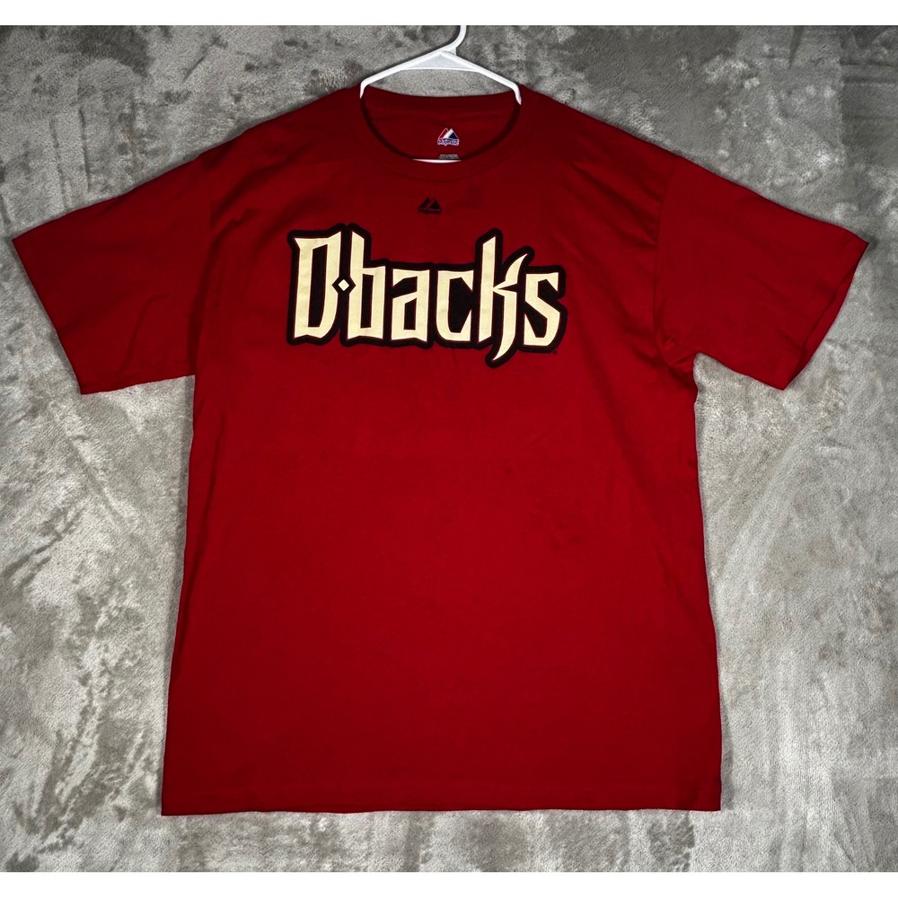 Majestic Arizona Diamondbacks T-Shirt Men Large Red Excellent Stephen Drew 6 MLB